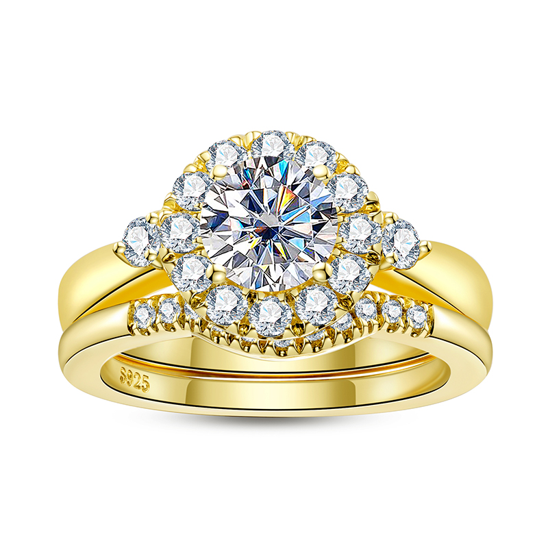 Goldfarbenes Verlobungsring-Se – Moissanite Engagement Ring 1 Carat Bewertung und Preis