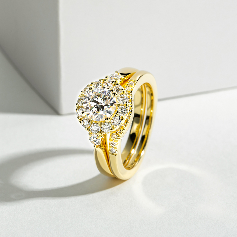 Goldfarbenes Verlobungsring-Se – Moissanite Engagement Ring 1 Carat Bewertung und Preis
