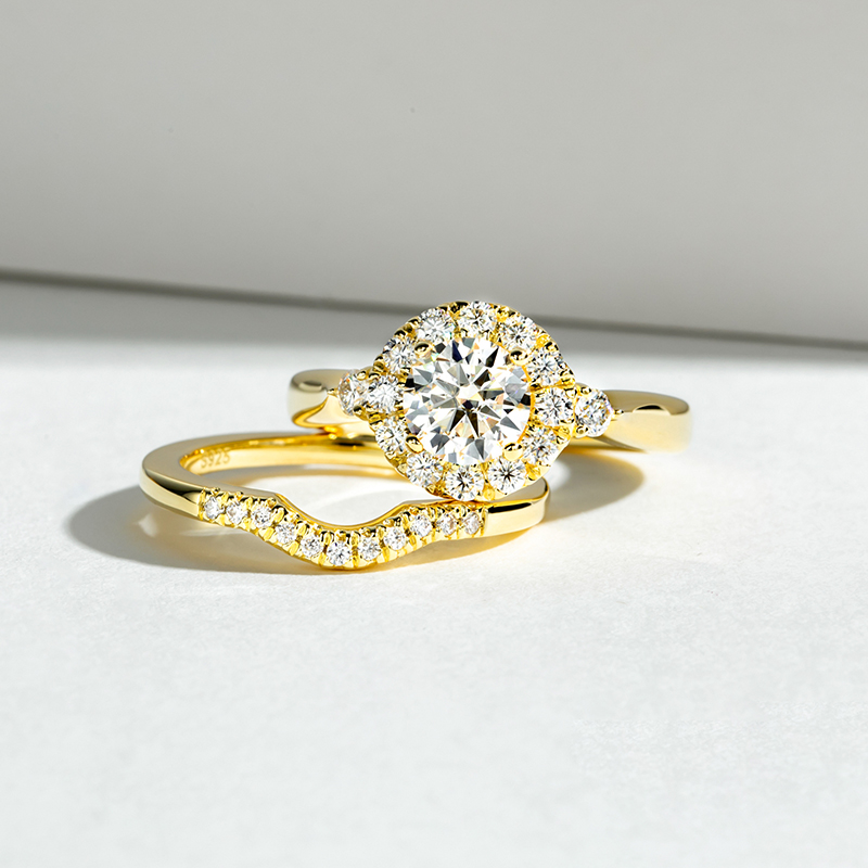 Goldfarbenes Verlobungsring-Se – Moissanite Engagement Ring 1 Carat Bewertung und Preis