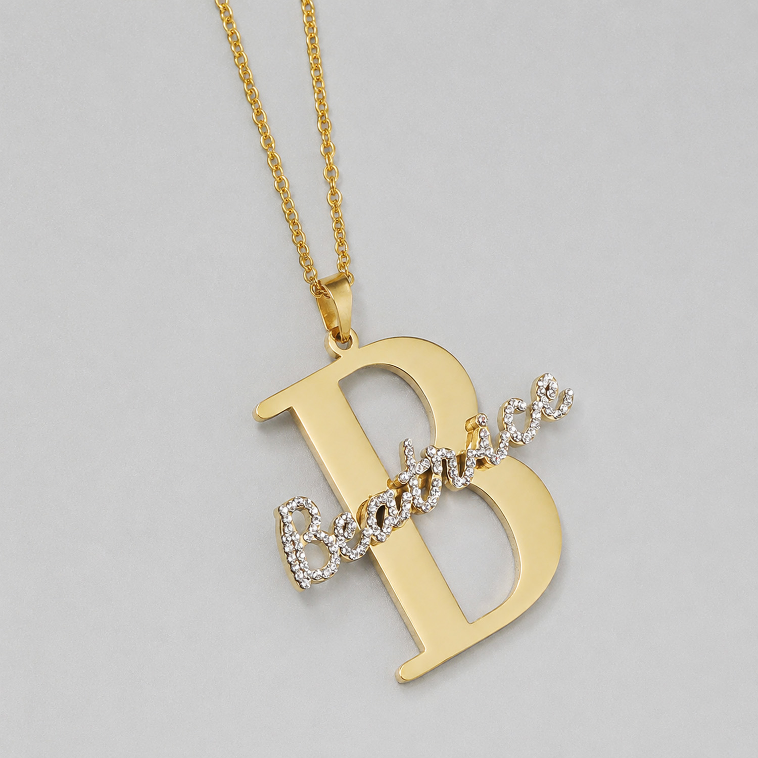 Qitian Maßgefertigte Diamant-I – Initial Letter Necklace 18K Gold Bewertung und Preis