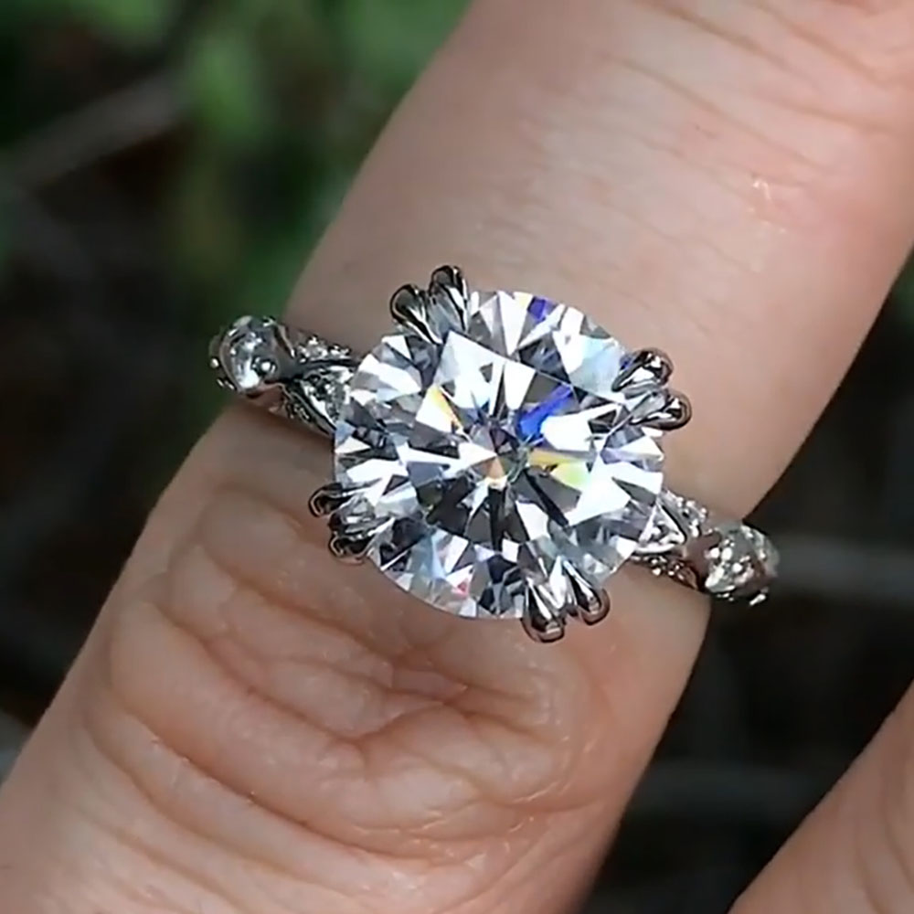Maßgefertigter Echter Platin P – Moissanite Engagement Ring 1 Carat Bewertung und Preis