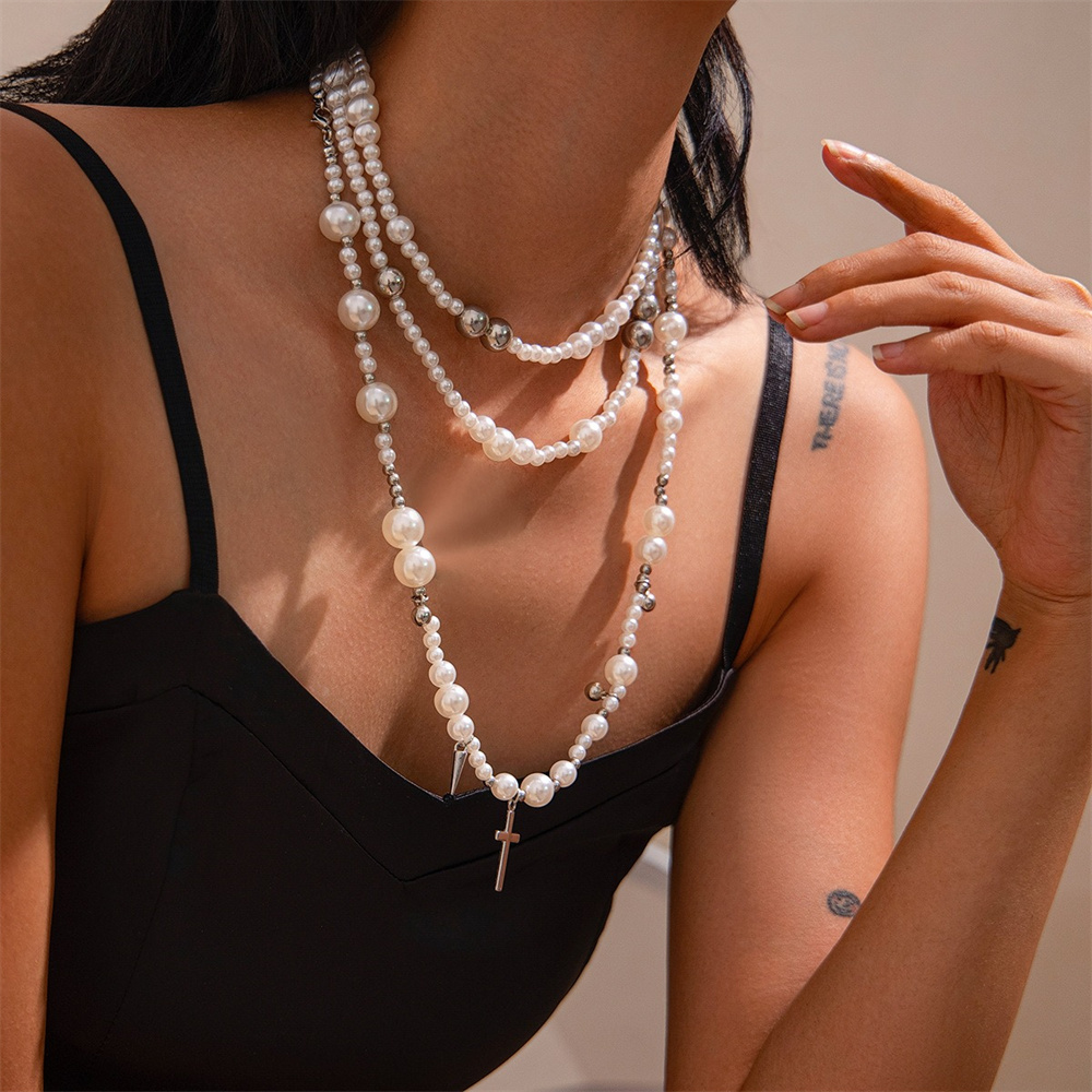 Mehr schicht ige Imitation Per – Layered Pendant Necklace Aesthetic Bewertung und Preis