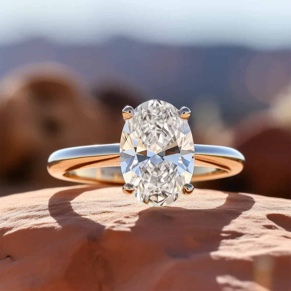 1/2/3 Karat oval geschliffene  – Moissanite Engagement Ring 1 Carat Bewertung und Preis