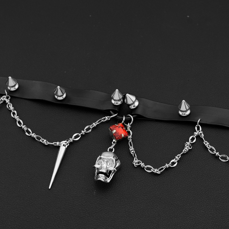 Halsband aus dunklem Totenkopf – Goth Punk Spike Choker Bewertung und Preis