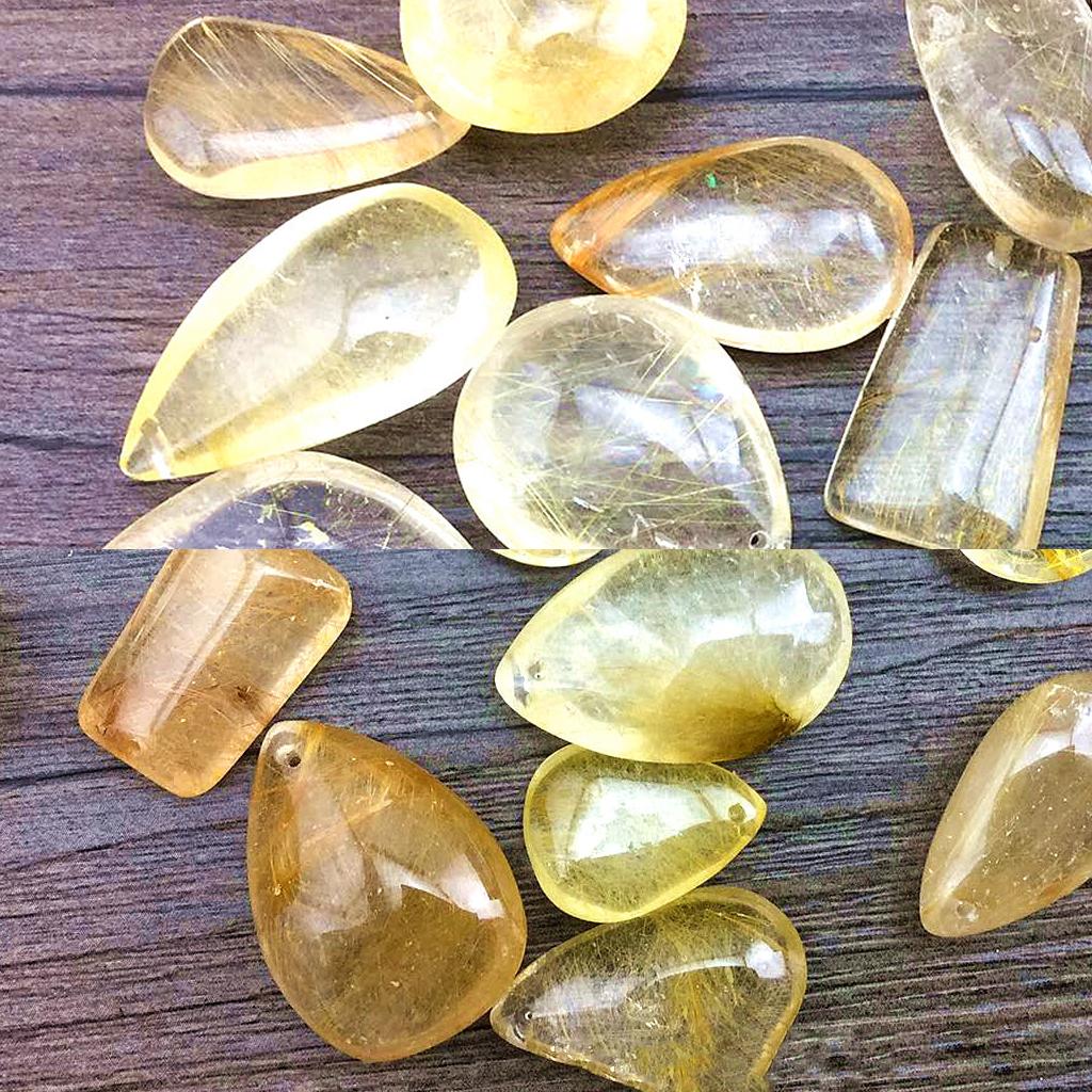 Gold Rutilquarz Kristallanhäng – Crystal Pendant Necklace Natural Stone Bewertung und Preis