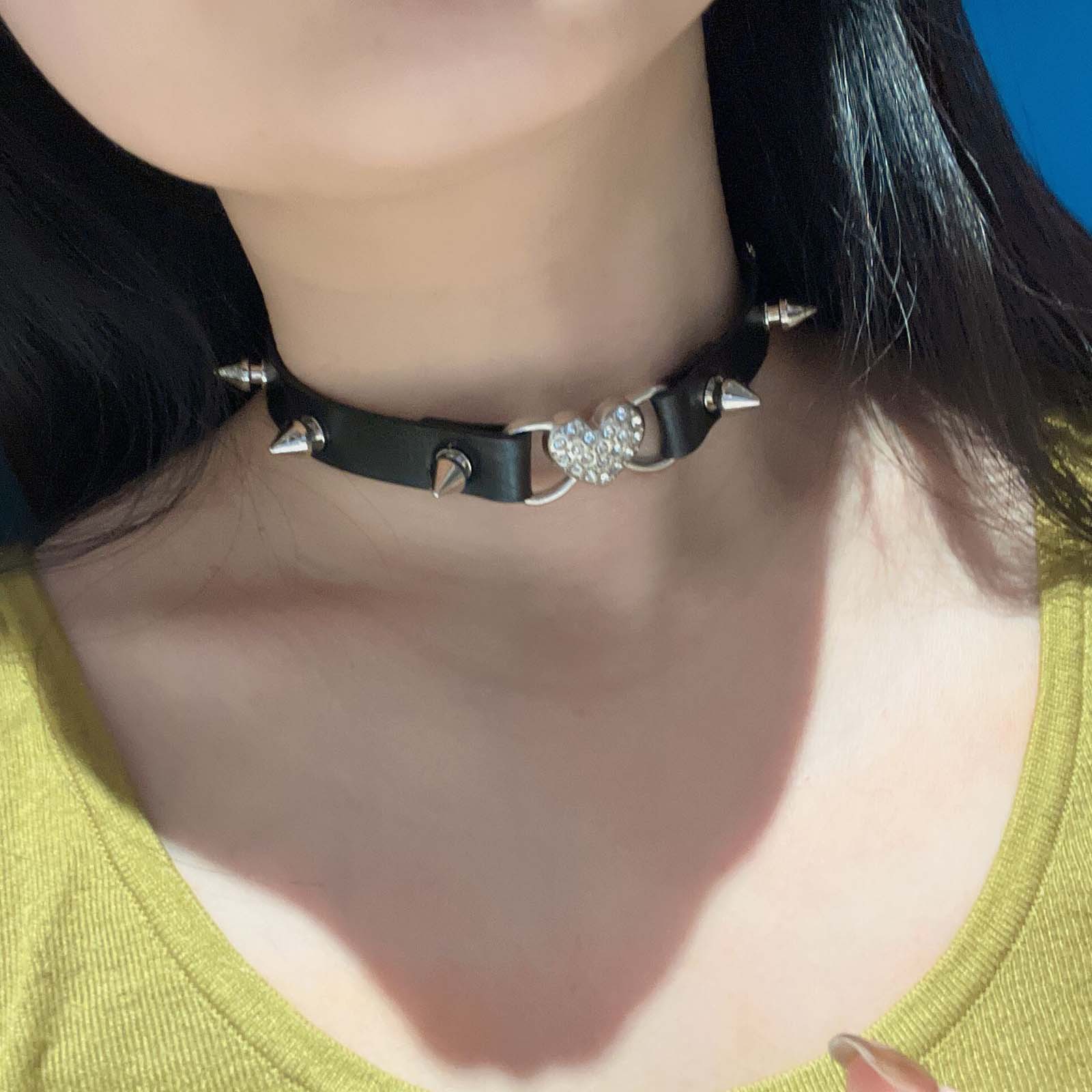 Goth Herz Kragen Schwarz Halsb – Goth Punk Spike Choker Bewertung und Preis