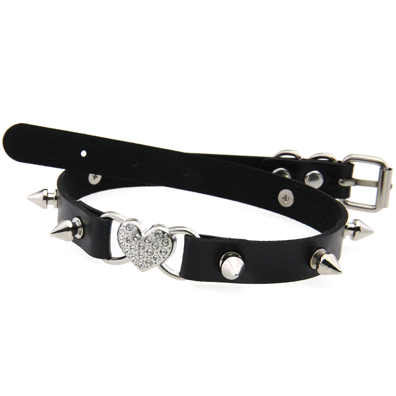 Goth Herz Kragen Schwarz Halsb – Goth Punk Spike Choker Bewertung und Preis