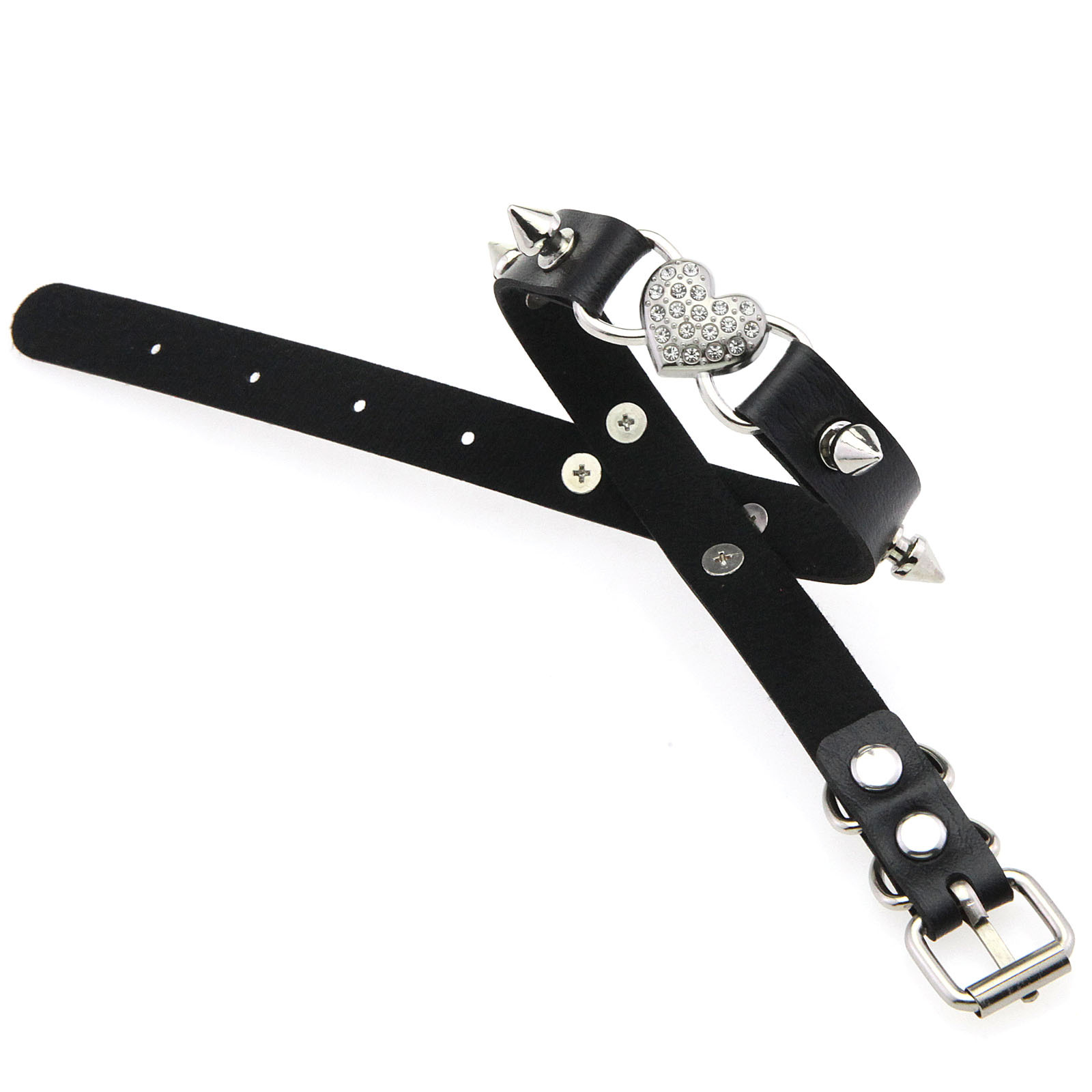 Goth Herz Kragen Schwarz Halsb – Goth Punk Spike Choker Bewertung und Preis