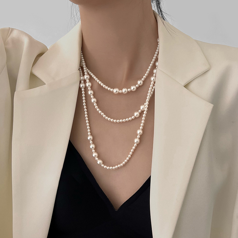 Vintage lange mehr schicht ige – Pearl Choker Necklace Vintage Bewertung und Preis