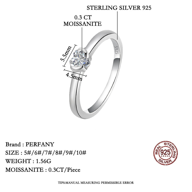 PERFANY 0,3 CT Herzschliff Moi – Moissanite Engagement Ring 1 Carat Bewertung und Preis