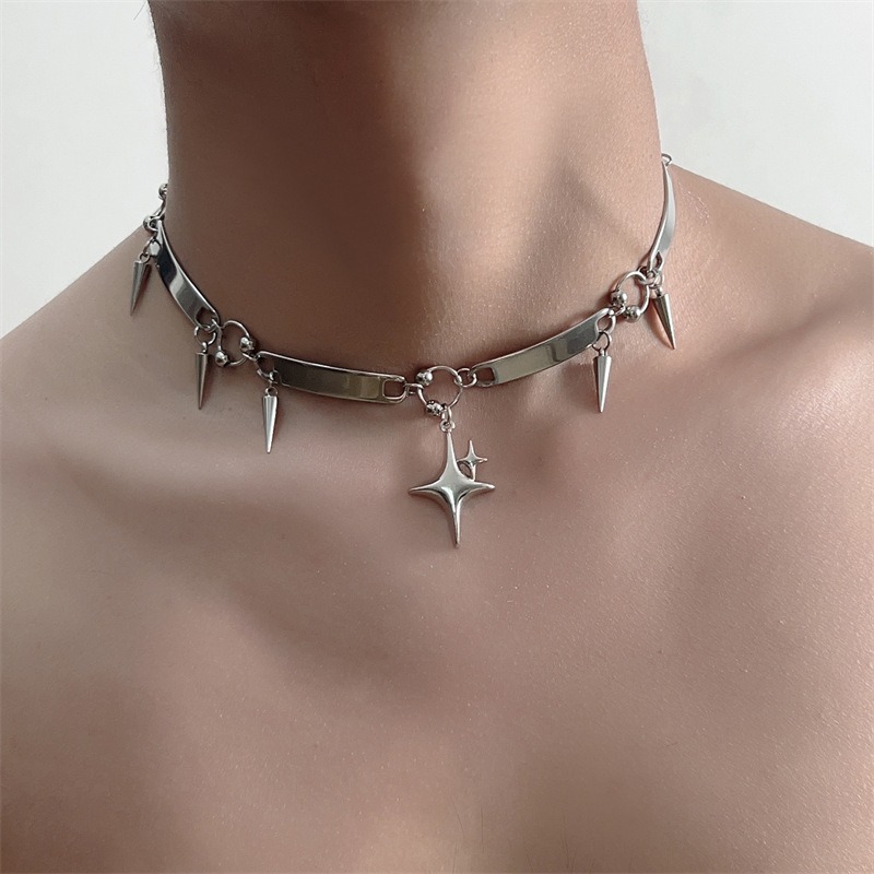 Hip-Hop Edelstahl Punk Star Ni – Goth Punk Spike Choker Bewertung und Preis
