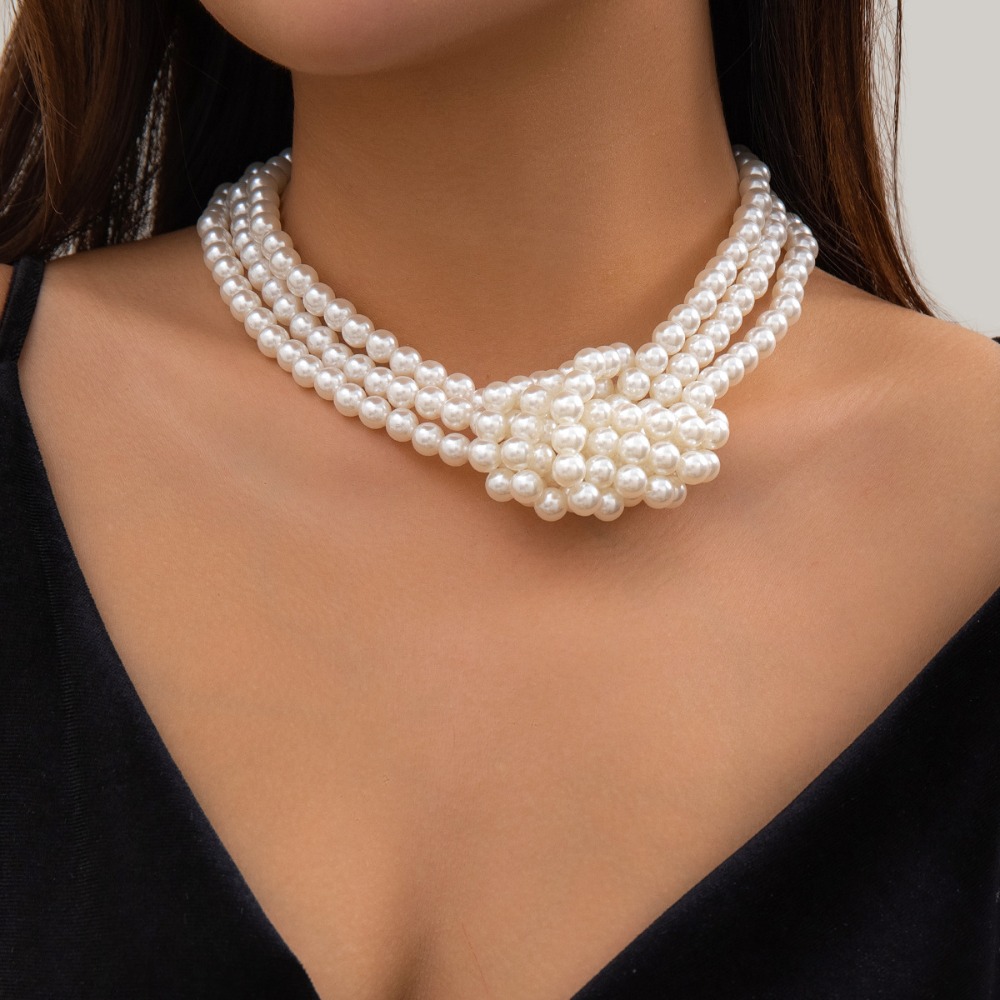 Modische Retro Schwarz-Weiß Ge – Pearl Choker Necklace Vintage Bewertung und Preis
