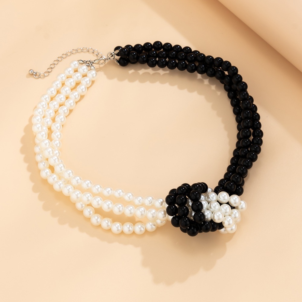 Modische Retro Schwarz-Weiß Ge – Pearl Choker Necklace Vintage Bewertung und Preis