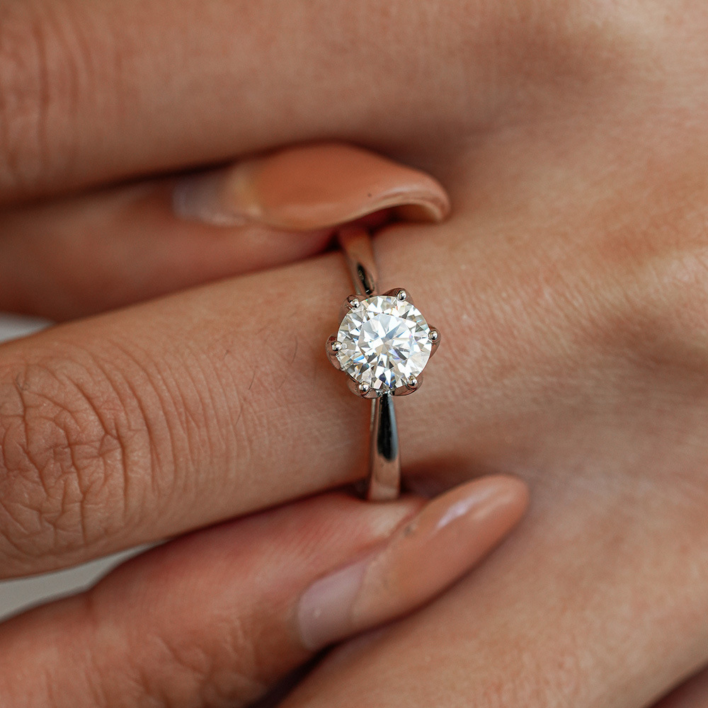 JoyceJelly Klassischer Sechskl – Moissanite Engagement Ring 1 Carat Bewertung und Preis