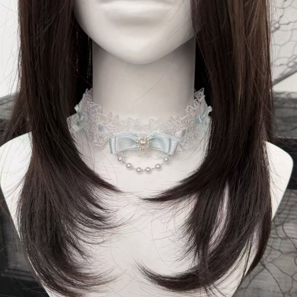 Modische Spitzen-Rüschen-Halsk – Pearl Choker Necklace Vintage Bewertung und Preis