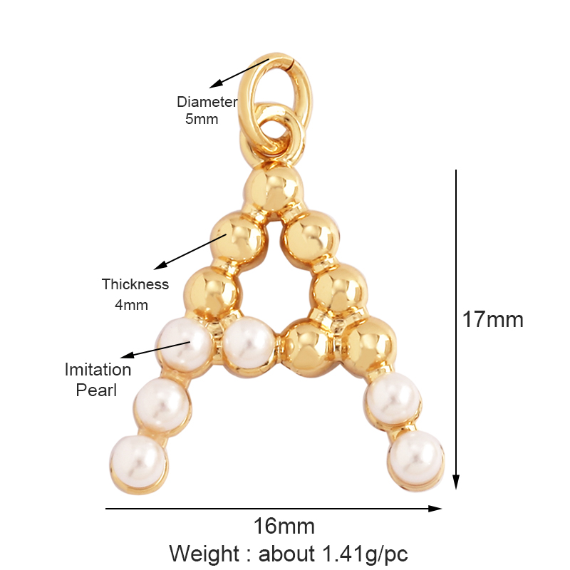 Mode Einfache Imitation Perle  – Initial Letter Necklace 18K Gold Bewertung und Preis