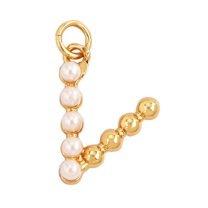 Mode Einfache Imitation Perle  – Initial Letter Necklace 18K Gold Bewertung und Preis
