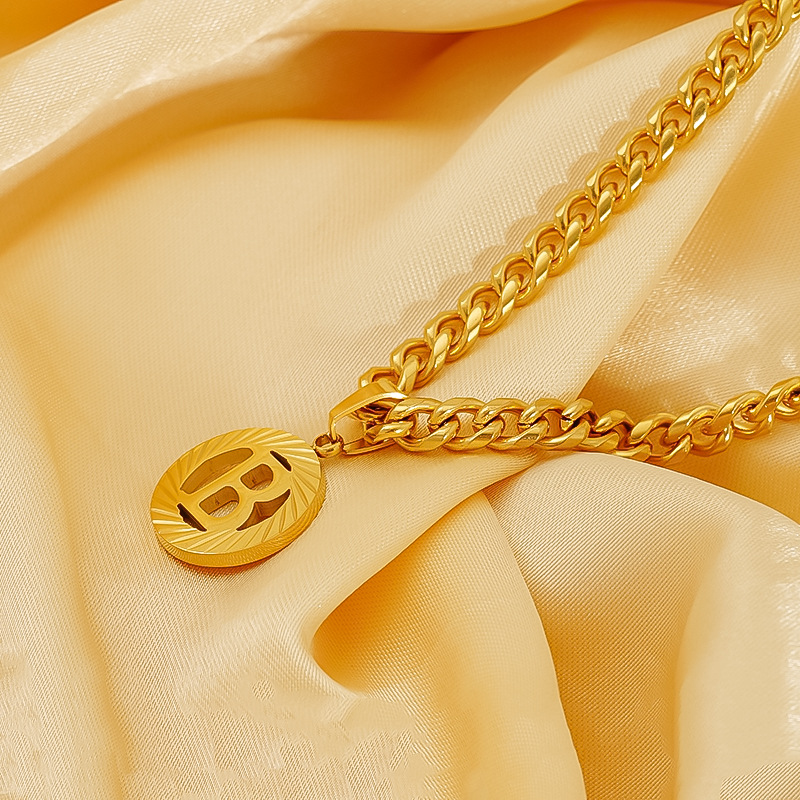 Edelstahl 5 mm kubanische Kett – Initial Letter Necklace 18K Gold Bewertung und Preis