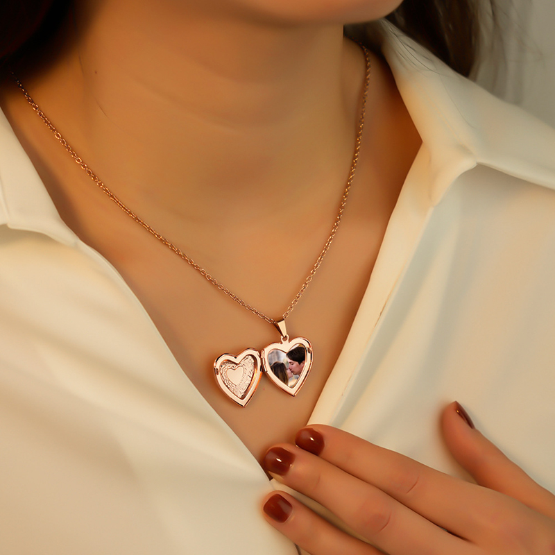 Personalisierte Medaillon-Hals – Heart Locket Necklace Photo Bewertung und Preis
