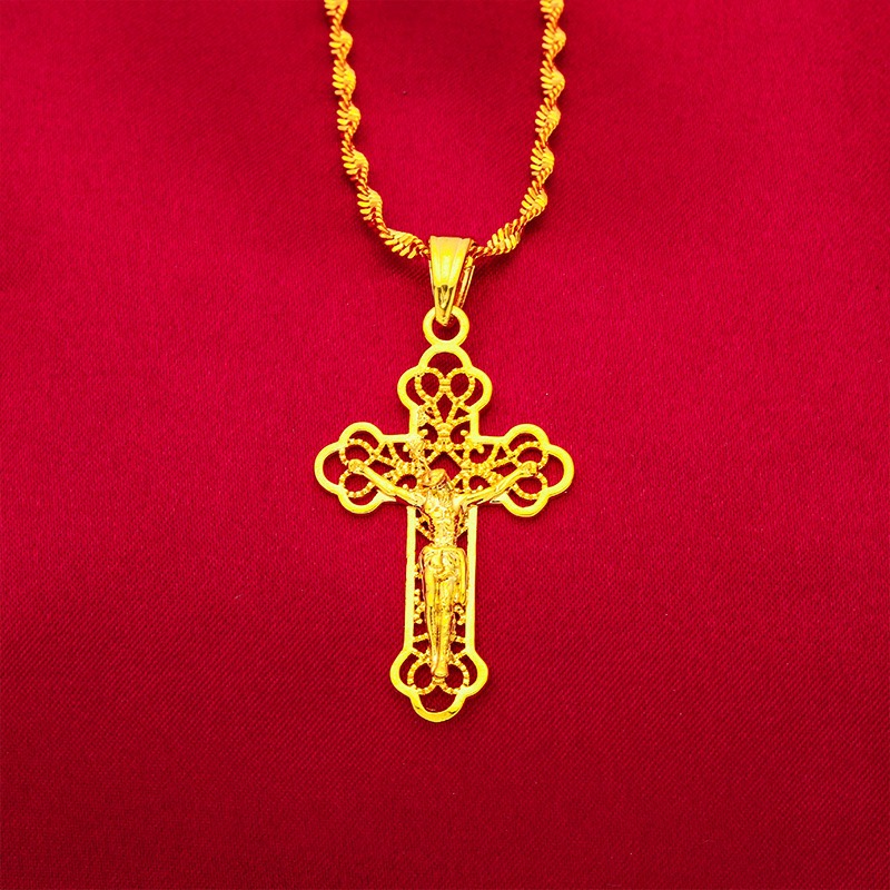 9999 24K Echtgold klassische K – Cross Pendant Necklace Gold Bewertung und Preis