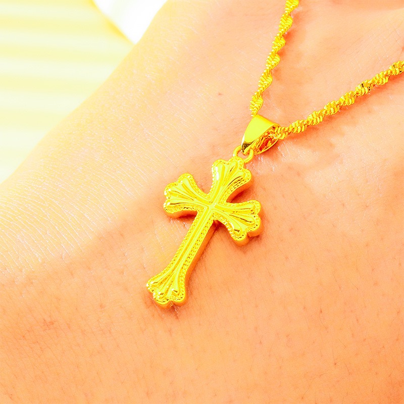 9999 24K Echtgold klassische K – Cross Pendant Necklace Gold Bewertung und Preis
