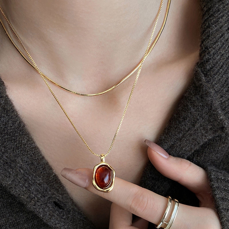 Mode Vintage Doppel Schicht Na – Layered Pendant Necklace Aesthetic Bewertung und Preis