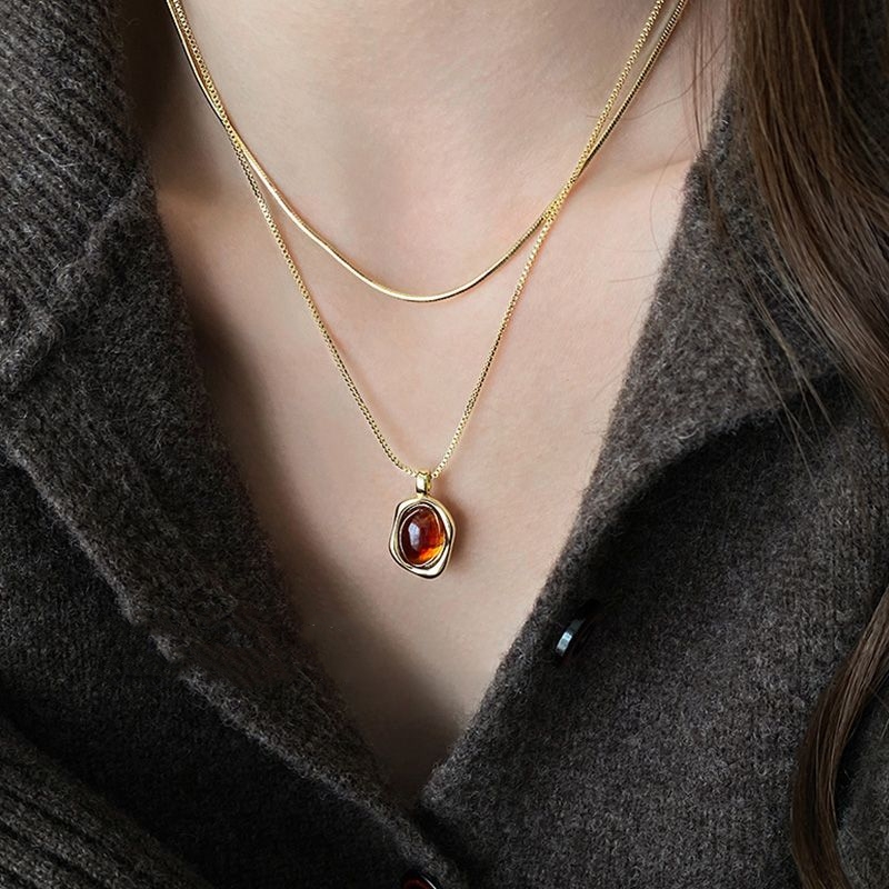 Mode Vintage Doppel Schicht Na – Layered Pendant Necklace Aesthetic Bewertung und Preis