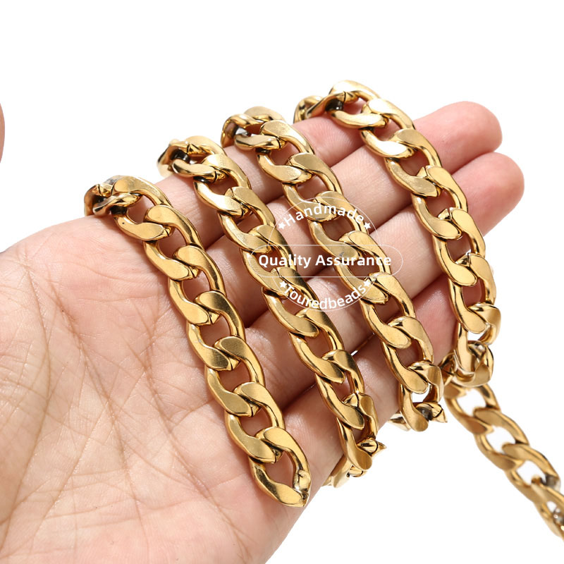 1m Gold-Ton 12mm Breite Heavy  – Cuban Link Chain 12Mm Bewertung und Preis