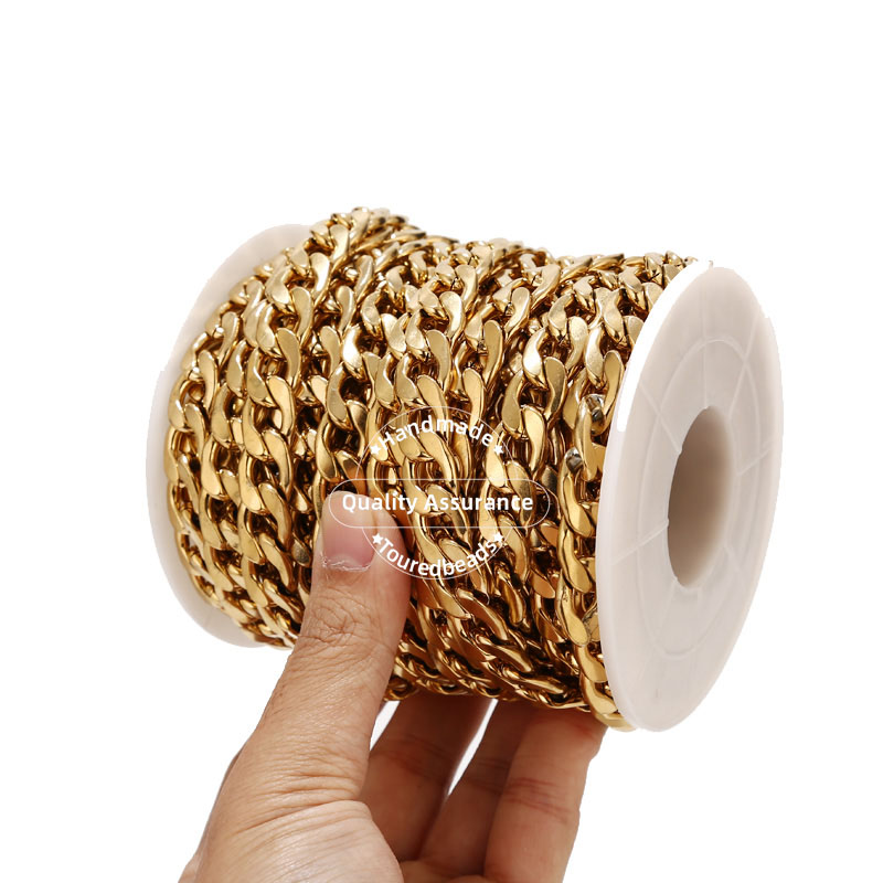 1m Gold-Ton 12mm Breite Heavy  – Cuban Link Chain 12Mm Bewertung und Preis