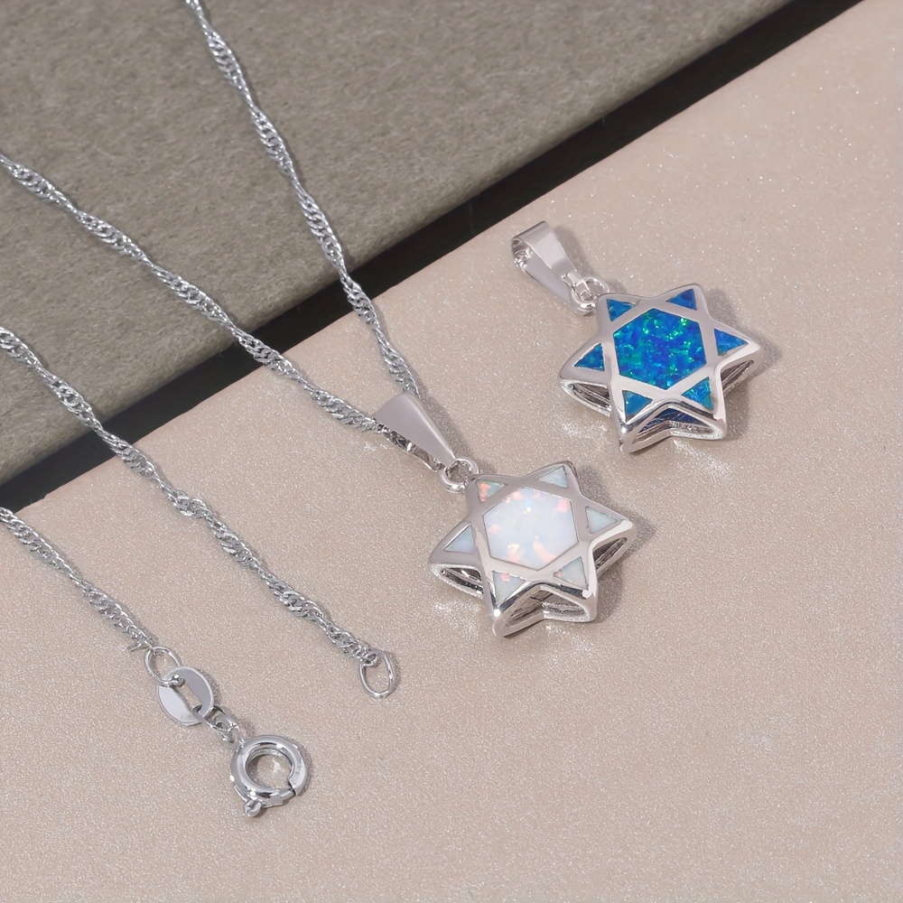 Davidstern Opal Anhänger Halsk – Necklaces Bewertung und Preis