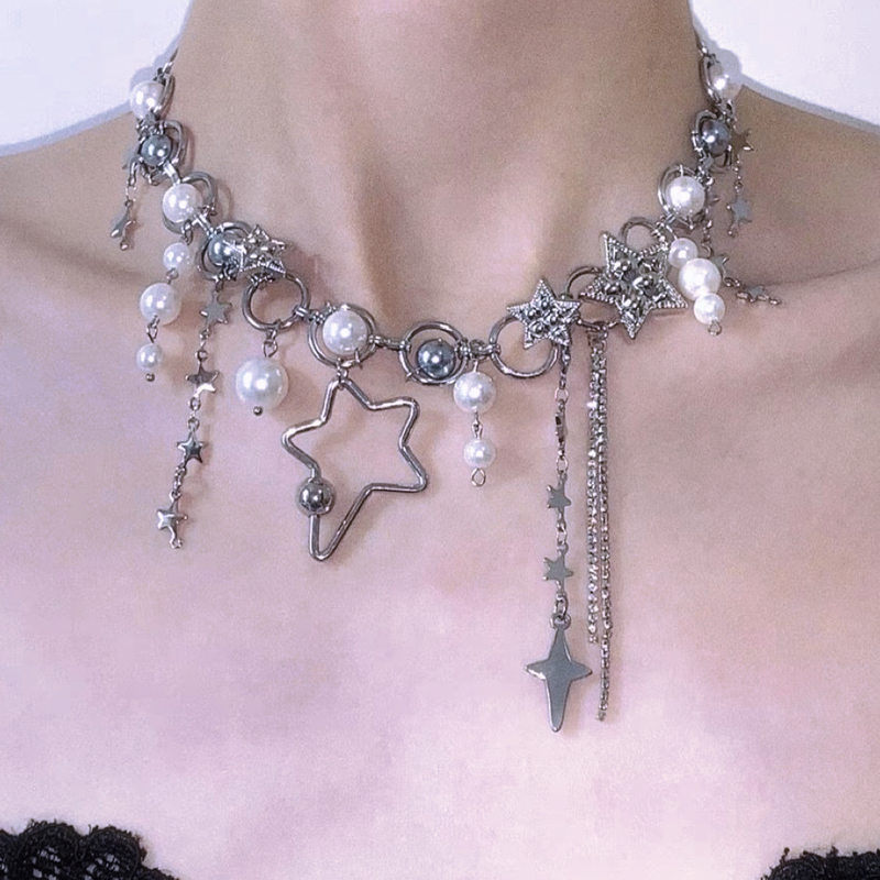 Y2K Schmuck Perle Spleißen Ste – Pearl Choker Necklace Vintage Bewertung und Preis