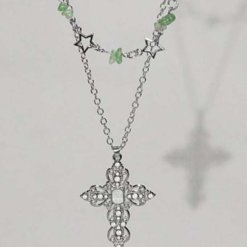 2-teiliges Y2K Doppelschicht-H – Layered Pendant Necklace Aesthetic Bewertung und Preis