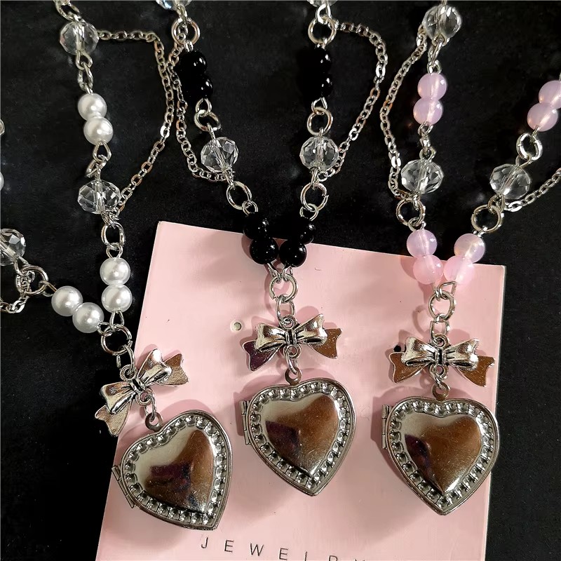 Goth Y2K Herz Medaillon Anhäng – Heart Locket Necklace Photo Bewertung und Preis