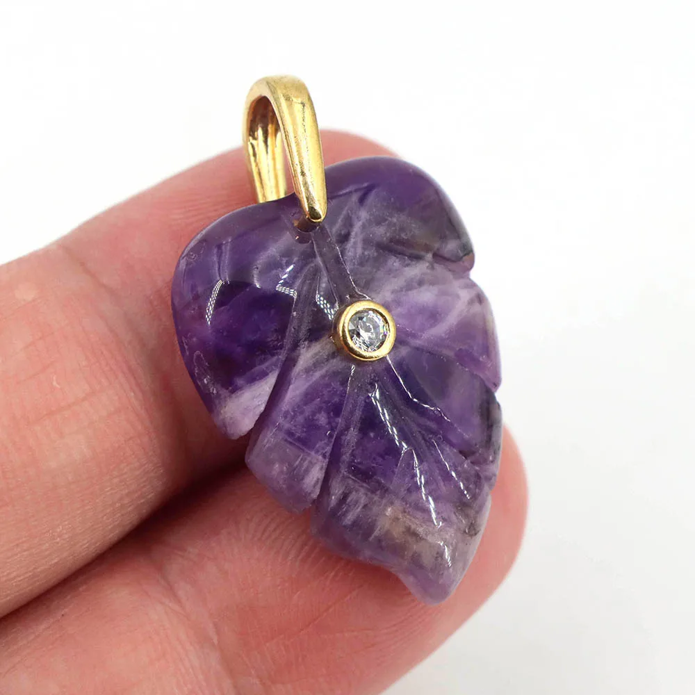Natürlicher Heilkristall-Blatt – Crystal Pendant Necklace Natural Stone Bewertung und Preis