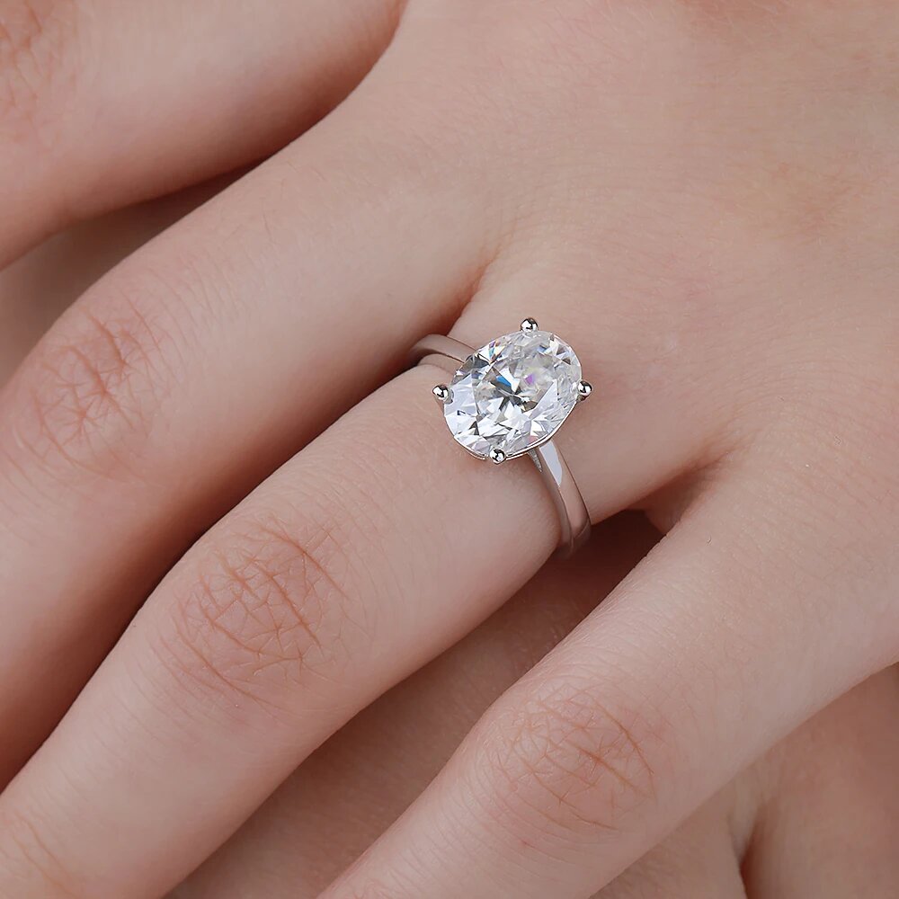 1/2/3 Karat Ovaler Schliff Moi – Moissanite Engagement Ring 1 Carat Bewertung und Preis