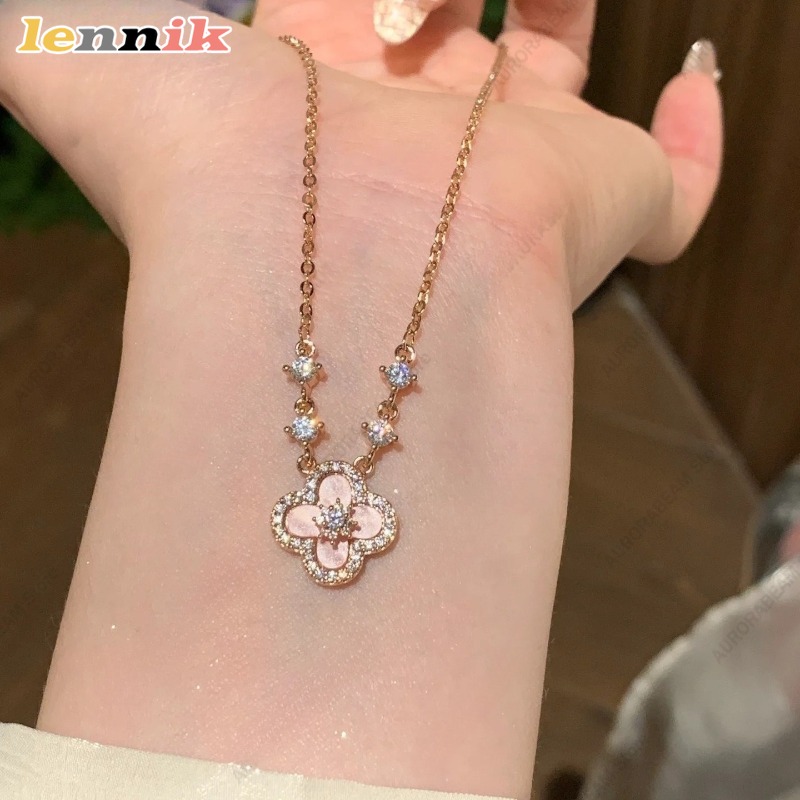 Rosa Muschel-Halskette, vierbl – Layered Pendant Necklace Aesthetic Bewertung und Preis