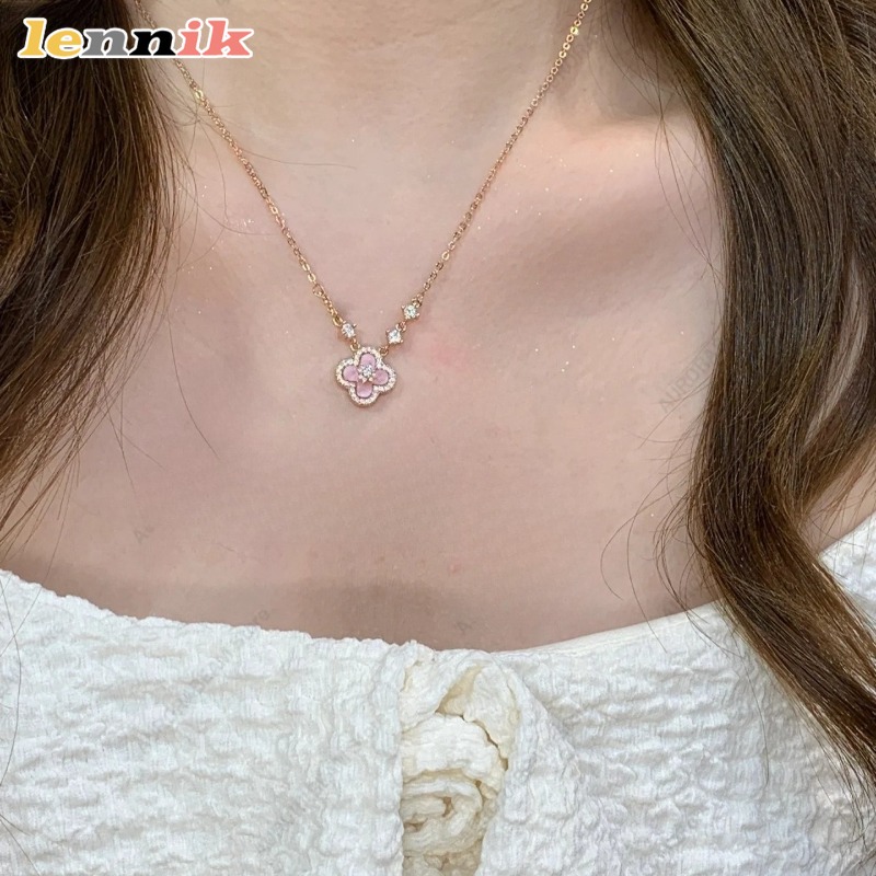 Rosa Muschel-Halskette, vierbl – Layered Pendant Necklace Aesthetic Bewertung und Preis