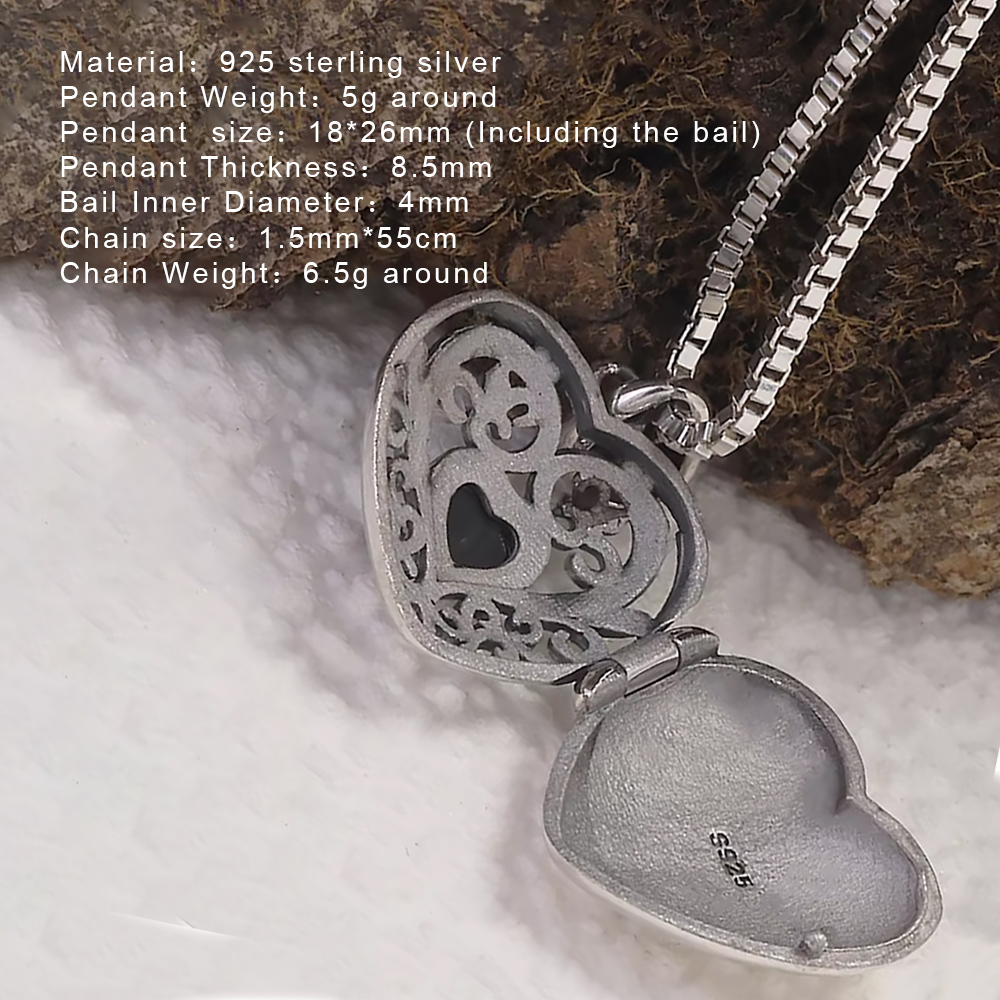 Halskette mit Anhänger aus 925 – Heart Locket Necklace Photo Bewertung und Preis